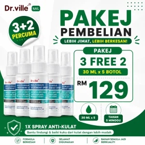Pakej 3 Kotak Free 2 Kotak Spray Kuku Anti-Kulat